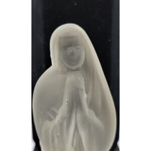 Vtg Lead Crystal Praying Saint Frosted Art Glass Statue Figurine Collectibles